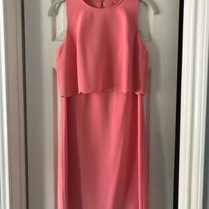 Ann Taylor Coral Scalloped Dress